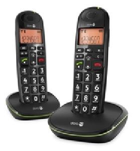 Doro PhoneEasy 100w Duo - DECT-Telefon - Freisprecheinrichtung - 20 Eintragungen - Schwarz